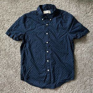 Abercrombie & Fitch Navy Button Down Shirt with dots